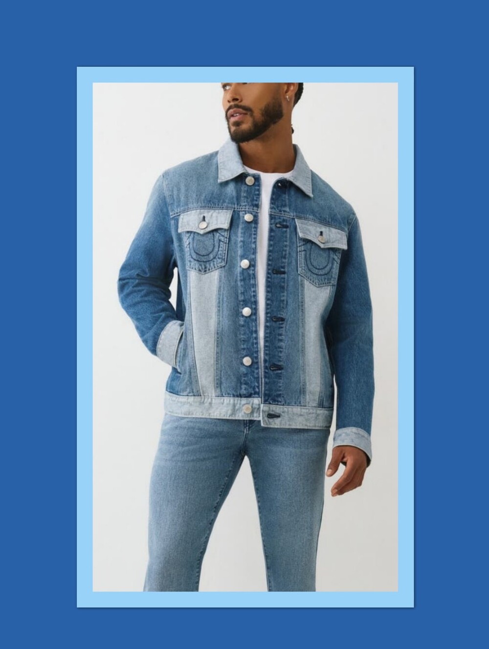 TRUE RELIGION REVERSE DENIM TRUCKER JACKET